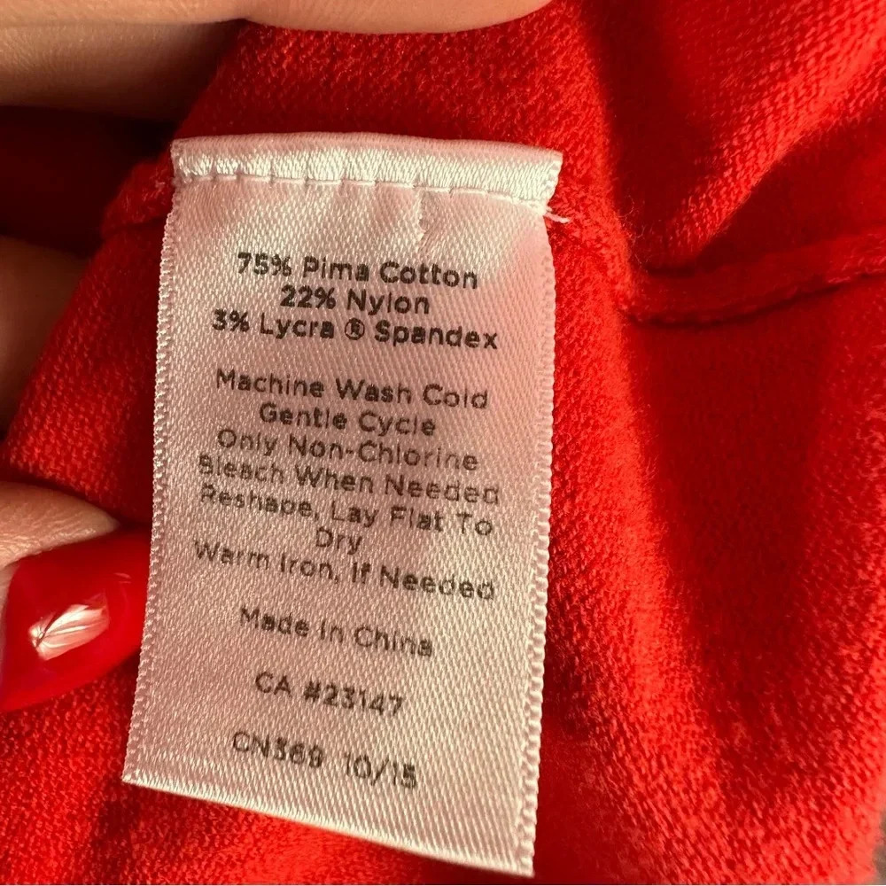talbots prima cotton blend  orange/red cardigan sz small preppy business casual - Picture 6 of 8